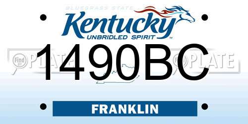 1490BC Kentucky License Plate