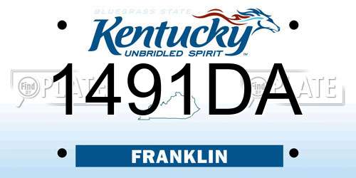 1491DA Kentucky License Plate