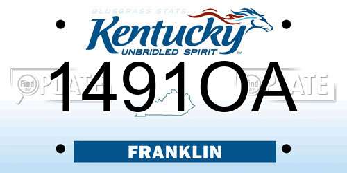 1491OA Kentucky License Plate