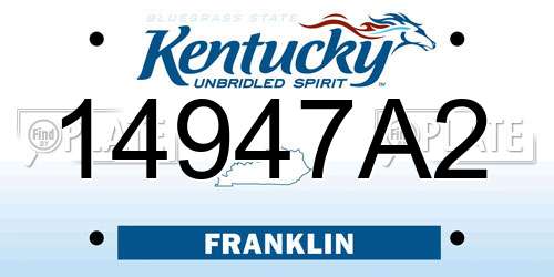 14947A2 Kentucky License Plate