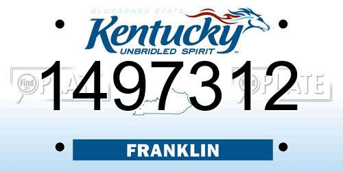 1497312 Kentucky License Plate
