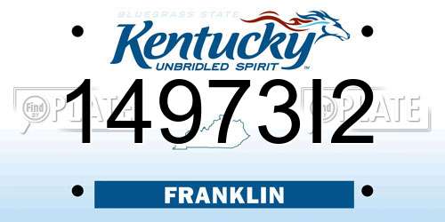 14973I2 Kentucky License Plate
