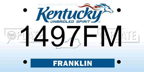 1497FM Kentucky License Plate