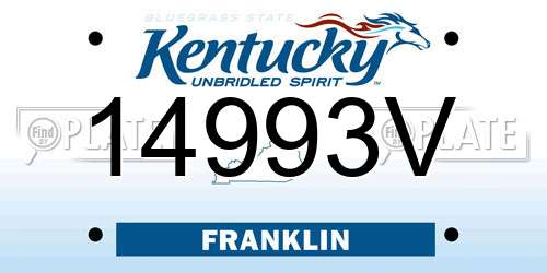 14993V Kentucky License Plate