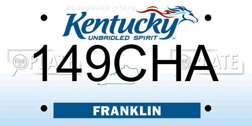 149CHA Kentucky License Plate