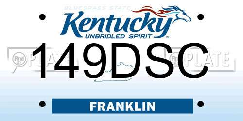 149DSC Kentucky License Plate