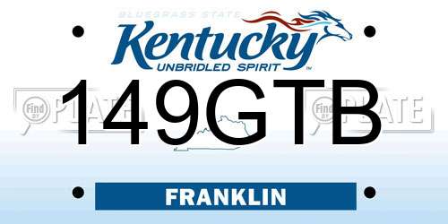 149GTB Kentucky License Plate