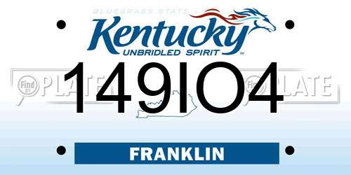 149IO4 Kentucky License Plate