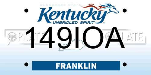 149IOA Kentucky License Plate