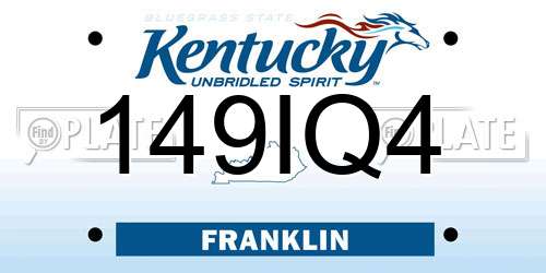 149IQ4 Kentucky License Plate