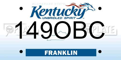 149OBC Kentucky License Plate