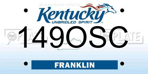 149OSC Kentucky License Plate