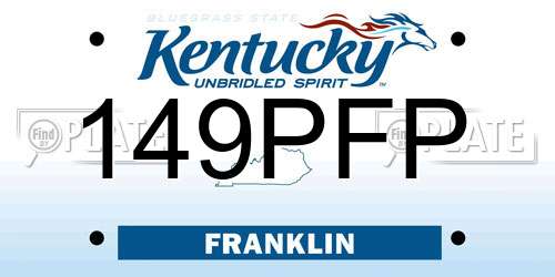 149PFP Kentucky License Plate