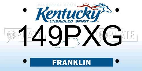 149PXG Kentucky License Plate