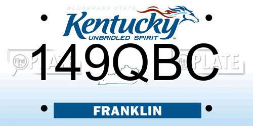 149QBC Kentucky License Plate