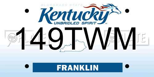 149TWM Kentucky License Plate