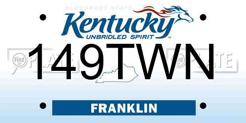 149TWN Kentucky License Plate