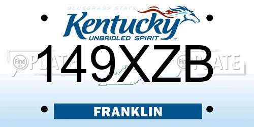 149XZB Kentucky License Plate