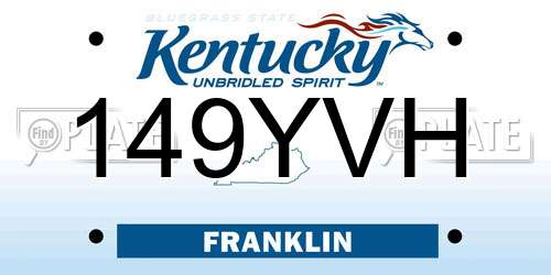 149YVH Kentucky License Plate