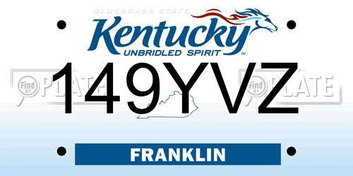 149YVZ Kentucky License Plate