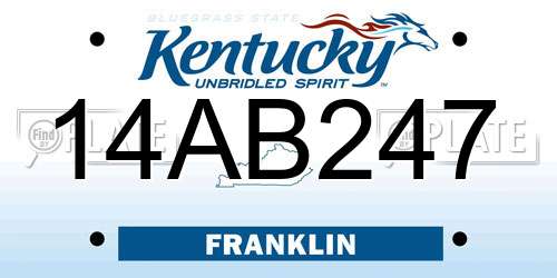 14AB247 Kentucky License Plate