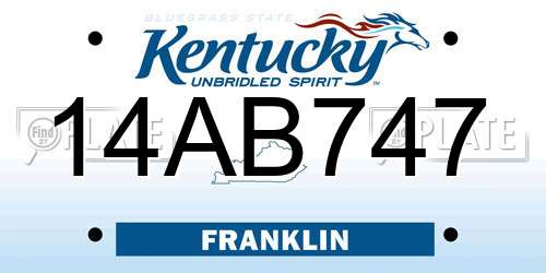 14AB747 Kentucky License Plate