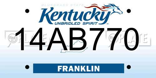 14AB770 Kentucky License Plate