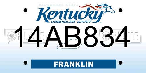 14AB834 Kentucky License Plate