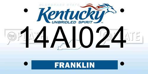 14AI024 Kentucky License Plate