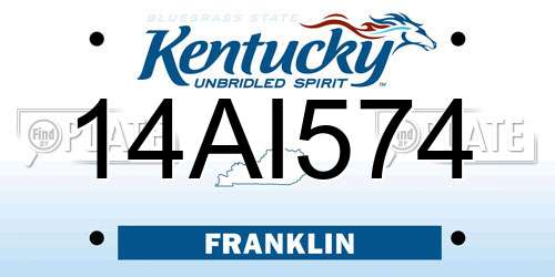 14AI574 Kentucky License Plate