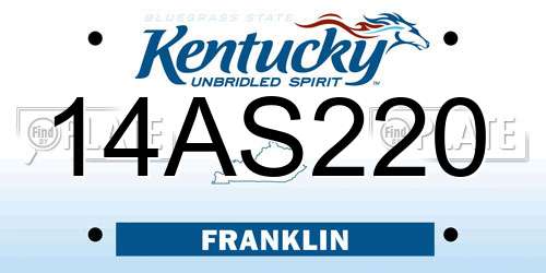 14AS220 Kentucky License Plate