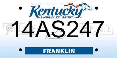14AS247 Kentucky License Plate