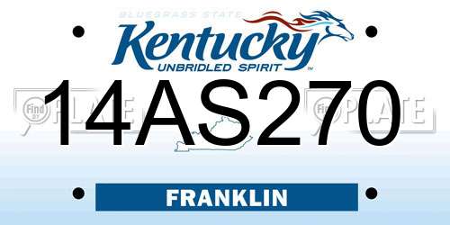 14AS270 Kentucky License Plate