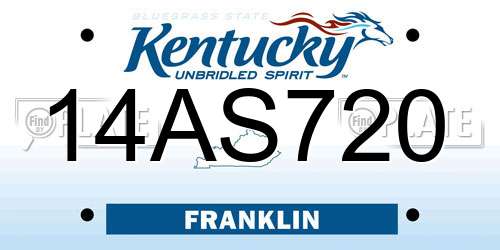 14AS720 Kentucky License Plate