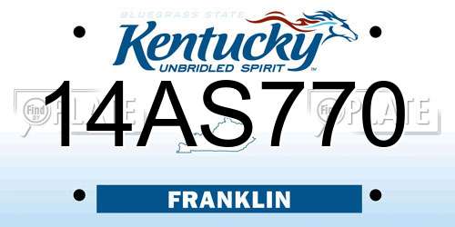 14AS770 Kentucky License Plate