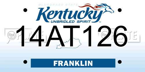 14AT126 Kentucky License Plate