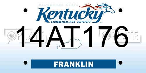 14AT176 Kentucky License Plate