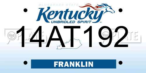 14AT192 Kentucky License Plate