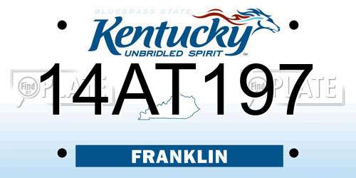 14AT197 Kentucky License Plate