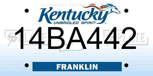 14BA442 Kentucky License Plate