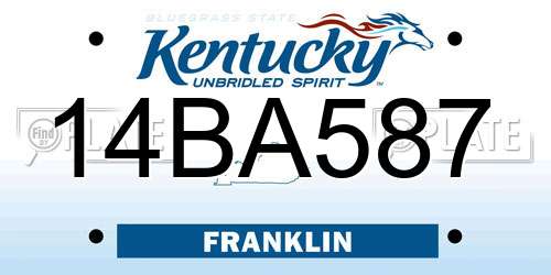 14BA587 Kentucky License Plate