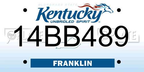 14BB489 Kentucky License Plate