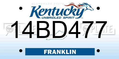 14BD477 Kentucky License Plate