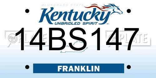 14BS147 Kentucky License Plate