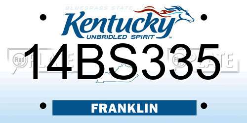14BS335 Kentucky License Plate