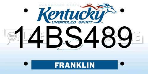 14BS489 Kentucky License Plate