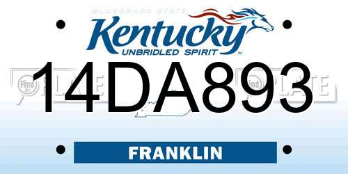 14DA893 Kentucky License Plate