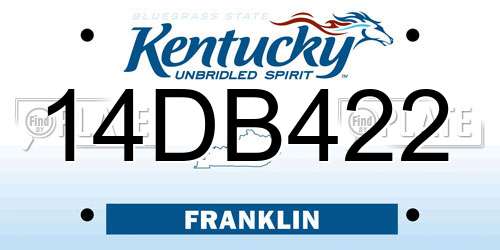 14DB422 Kentucky License Plate
