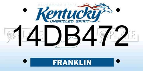 14DB472 Kentucky License Plate