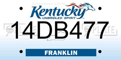 14DB477 Kentucky License Plate
